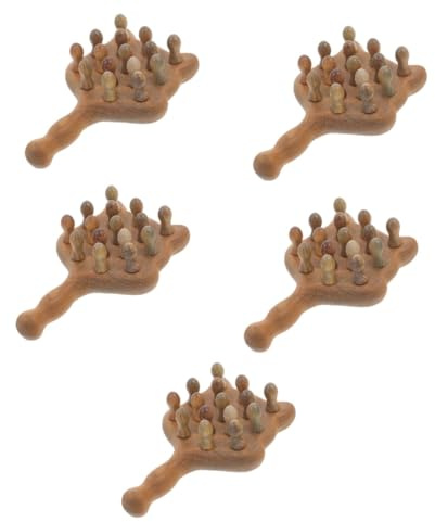 Healeved 5stücke Scalp Aus Holz Handheld Massagekamm Mit Breiten Zähnen Für Kopfhautpflege Für Zuhause Und Unterwegs Fördert Entspannung Und Wohlbefinden