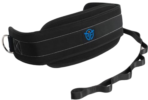 Eric Flag Dip Gürtel für Calisthenics mit Stahlkette oder Nylonseil und 2x Karabiner, Gewichtsgürtel, Sport Geräte für Klimmzug & Dips - Dip Belt für Bodybuilding, Krafttraining, Crossfit