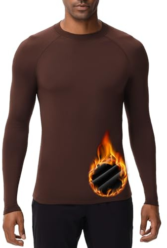 HUGE SPORTS Maglia Termiche da Uomo Invernale Biancheria Intimo Termica a Maniche Lunghe Asciugatura Rapida Corsa Ciclismo