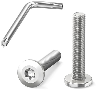 Dayalo 20 Stück Flachkopfschrauben M5 x 25 mm Torx Edelstahl A2 für Möbel | V2A Gewindeschrauben mit Vollgewinde, Torx Schrauben und Schlüssel für Möbelbeschläge, Geräte, Werkstatt und Reparaturen