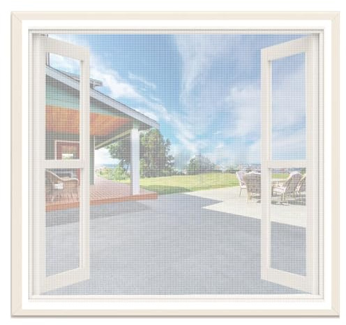 zanzariera tenda con anelli bianco W75 x H120cm Tenda antimosche per finestra,zanzariera,senza foratura,installazione adesiva,per finestre da tetto