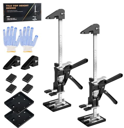 MaxAwe 2 STK Arbeitssparender Arm Handheld Jack Tool mit 2 Einstellgeschwindigkeiten, 21cm Höhenversteller, 400kg Hebewerkzeug, Möbelheber Hebevorrichtung zum Verstellen von Fliesen, Türen, Schränken