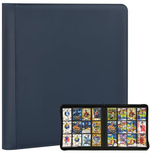 SKYHJK Trading Card Binder 480 Pockets, 12 Pockets Card Binder, Side Loading Card Collection Binder, Collectible Card Albums Card Folder for MTG, TCG, Football, NFL, Sports Cards, Game Cards(Blue)
