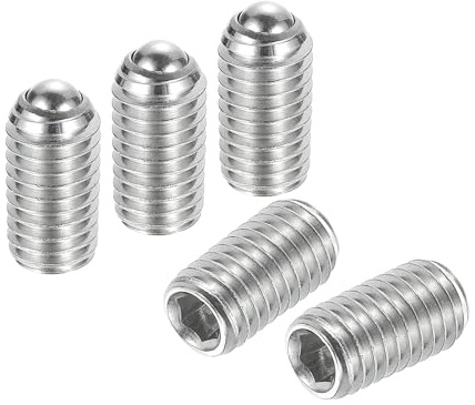 QUARKZMAN Kugelspitze Madenschrauben 15 Stück Kugelkopf-Stellschraube, M8 x 16mm 304 Edelstahl Metrische Feder Sechskant Schraube
