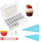 Poche a Douille Set 64 pièces - 42 Douilles en Acier Inoxydable - Poche à Douille pâtisserie réutilisable de 30 cm - Spatule, Brosse & Adaptateur - pour Cupcakes, gâteaux, décoration
