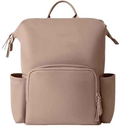 Diaper Bag Leather - Large Capacity Baby Bag | PU Leather Diaper Backpack Waterproof Reinforced Zippers Pockets Organizer for Laptop for Mom