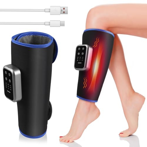 Masseur de Mollet Sans Fil, avec Chauffant et Compression, Masseur de Jambe avec 3 Modes Massage, 3 Chauffage et 3 Intensités, pour la Relaxation Musculaire, Favorisent la Circulation Sanguine(1)