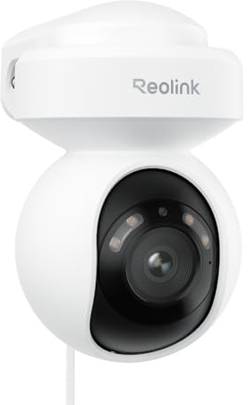 Reolink 4K Überwachungskamera Aussen mit Auto-Tracking, WLAN Kamera Outdoor mit 2,4/5GHz Dualband Wi-Fi 6, 355° Pan & 50° Tilt, 2-Wege-Audio, Farbnachtsicht, Person/Auto/Tiererkennung, E1 Outdoor S