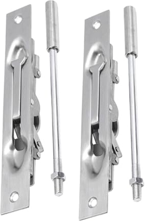 SHINEOFI Chiavistello per Porta in Acciaio Inossidabile 2 Set Design Conveniente e Applicazione Versatile per Porte Francesi in Legno Composito Argento Adatto a Case e Negozi