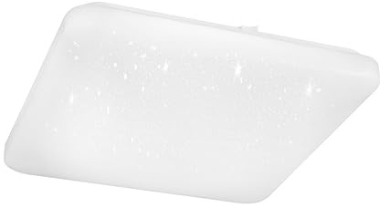 EGLO Pogliola Lámpara de techo LED, con efecto de vidrio e interruptor DIP | para cocina, fabricada en metal y plástico de color blanco, blanca cálida, neutra y fría y unas medidas de 43 × cm