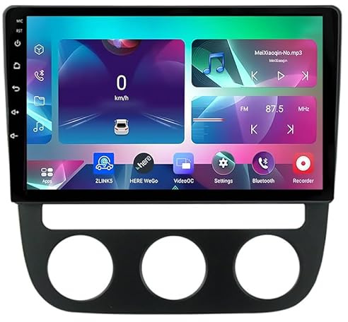 Android 15 Car Stereo for VW Jetta 5 2006-2010, 9 Inch HD Touch Screen Car Radio Video Multimedia Player with Bluetooth And Navigation And Backup Camera,8 Core 4G+Wifi 4G+64G-A