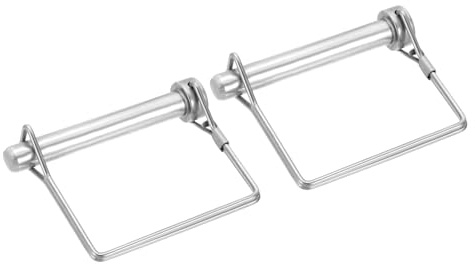 PATIKIL 2Pcs 304 Stainless Steel Square Shaft Locking Pins, 2/5 x 2-4/5(10mm x 70mm) Trailer Coupler Pin Square Trailer Coupler for Farm Wagons Lawn Hitches Garden, Silver Tone