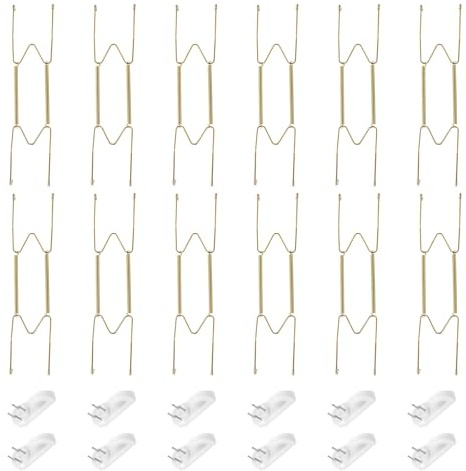 QUARKZMAN Tellerhalter 10 Zoll Unsichtbare Edelstahl Wandhalterung | Mit Dekorativen Haken Und Spitzenschutz, Für Dekorative Teller Und Kunst