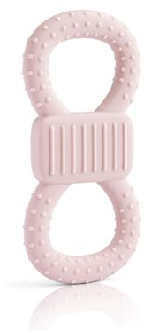 Beißring mimiloo® für Babys,von Osteopathen entwickelt, Silikon Zahnungshilfe mit Noppenstruktur, Rosa, Greifring Lernspielzeug Ab 3 Monaten, BPA-frei