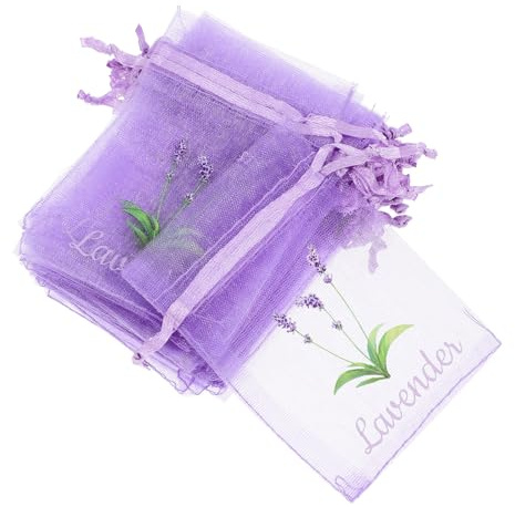 BIUDECO 30 Pezzi sacchetti per bomboniere con coulisse Bustine per erbe aromatiche Lavender