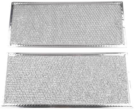 FUBESK Lot de 2 filtres à graisse en aluminium pour four à micro-ondes W10208631A et WB06X10596, 333 x 145 cm, argenté