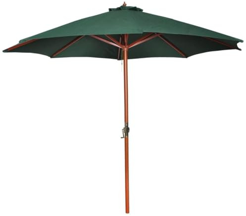Parasol de plage, vert, 258 cm, pour jardin, terrasse, balcon, installation rapide
