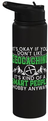 Funny Geocaching Outdoor Activity Treasure Hunting GPS Stainless Steel Insulated Water Bottle