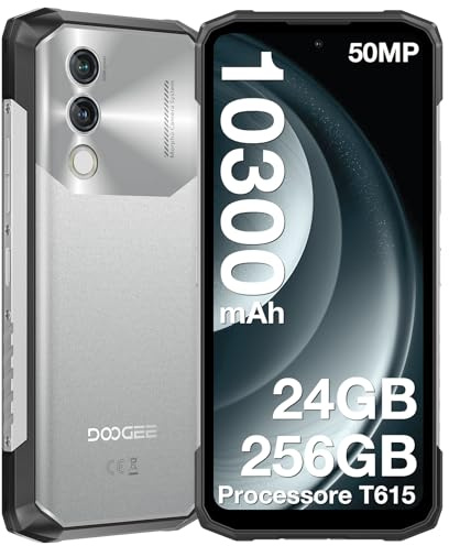 Blade 10 Power Telefono Movil Resistente, 10300mAh 24GB+256GB/2TB Móvil Rugerizado, 6.6'' Smartphone NFC Android 14, Cámara 50MP/Face ID/Huella/Widevine L1/3 Ranuras Tarjetas/Dual 4G/GPS/Huella