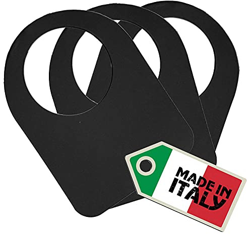 Euposia - Cave Collection - Etichette da Cantina - Collarini per Identificazione Bottiglie Vino - Wine Cellar Tag - Conf. 100 pz. - Made in Italy (Nero)