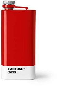 Pantone 16629 Red 2035 Flachmann, Edelstahl mit Schraubverschluss, Rostfreier Stahl, rot