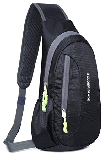 Gisdanchz Wasserdichte Nylon Sling Bag Rucksack Brusttasche Klein Herren Damen für Sport, Reisen usw