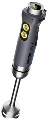 Carrera 554 Stick Blender - Stainless Steel Handheld Kitchen Blender with LED Display, Soft Start, Turbo Mode - 5 Speeds and 8 Settings - Powerful Motor for Soups, Sauces, Ice and Nuts - 800 W