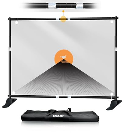 EMART Banner stativ, 3 x 2,4 m kraftigt justerbart steg och upprepande bakgrundsstativ kit för fotografering, mässa, fotobås | Justerbart steg och upprepa bakgrundsstativ kit för fester och fotografi, bärbar mässa, videobås bakgrund
