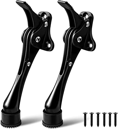 Gudui Türstopper, 10,2 cm Kickdown, rutschfester Gummi, schwarz, robuster Metall-Türstopper, verstellbar, 2 Stück