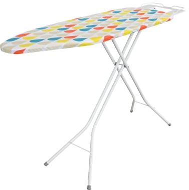 Lightweight Folding Ironing Stands Iron's Board Ironnning Rest Sturdy 4 Leg With Strong Frame And 100% Cotton Cover with Board Free Standing Compact Easy Carry Camper Van Caravan (122x38cm)