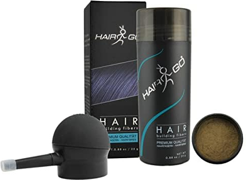 HAIR GO Premium Schütthaar + APPLIKATOR SPARSET zur Haarverdichtung Schütthaar Streuhaar Haarverdichter Haarausfall (dunkelblond)