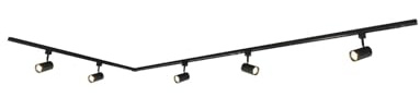 PRIOS Stromschienenleuchte Jorell (Modern) in Schwarz aus Aluminium (5 flammig, GU10) - 1-Phasen Stromschiene Stromschienenstrahler Wohnzimmerleuchte