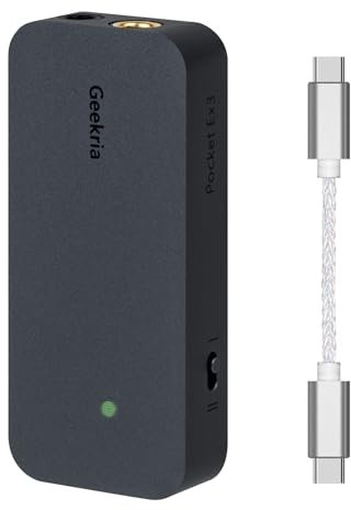 Geekria Pocket Box 3 Amplificatore per cuffie portatile USB-C, uscita bilanciata da 4,4 mm e uscita stereo da 3,5 mm, mini Hi-Fi DAC Dual Chip CS43131, supporta fino a 384 KHz/32 bit