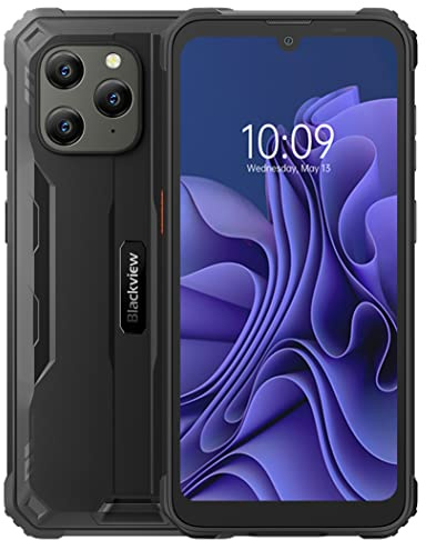 Blackview Utomhus Mobiltelefon utan Kontrakt BV5300, ArcSoft® 13MP+5MP, 4GB 32 GB (1 TB Förlängning), 3 Kortplatser, Android 12 DUAL SIM IP68 Vattentät Smartphone, 6,1 tum HD+, 6580 mAh Batteri, GPS
