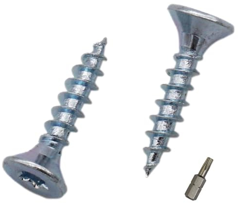 SKIR'CO (300 pezzi) Viti per legno in acciaio zincato 4,0 x 20 mm, testa Torx, testa svasata, viti per truciolare, completamente filettate
