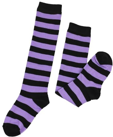 BrightGlow Calze Lunghe a Righe per Bambini Calzini Alti alla Coscia Calze Natalizie a Righe Calze al Ginocchio Calze Alte Ragazze Calze Sportive a Righe Sopra il Ginocchio, Einheitsgröße