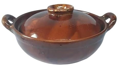 YATINGZHANG Tegame Terracotta Pentola in Terracotta da 1 litro 1,9 l, casseruola, zuppa di Riso, Porridge, pentola in Argilla Pentola in Ghisa con Coperchio(1L)