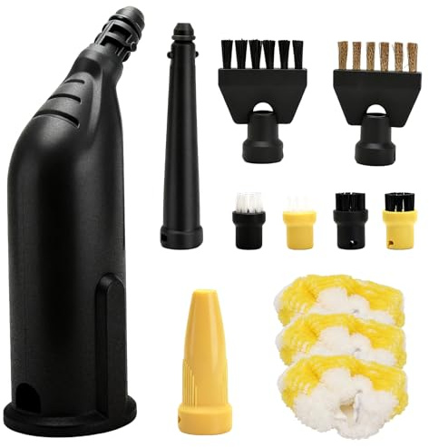 12 stycken tillbehör för Kärcher ångtvätt SC1 SC2 SC3 SC4 SC5, fogborstar, rund borste, powermunstycksset, handmunstycke mikrofiberduk, ångtvätt reservdelar för kärcher