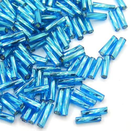 Perlin Perline di vetro da infilare, 6 mm, 3300 pezzi, colore blu metallizzato