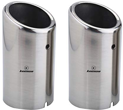 Keenso Auto Auspuffblende, 1 Paar Auto 67mm Edelstahl Auspuff Schalldämpfer Endrohr Endrohrblenden