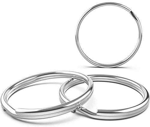 Rietlow® Anneaux porte-clé – Anneaux pour clés Ø 25 mm en acier trempé – Anneaux pour porte-clés – Anneaux inoxydables – Organisation des clés – Key ring - Key holder (Lot de 100 (rond))