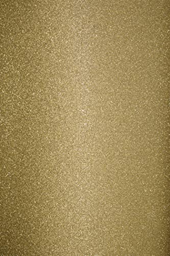 Netuno 10x dekoratives Glitzerpapier selbstklebend Gold DIN A4 21 x 29,7 cm 150g Aster Glitter Bastelpapier selbstklebender Bastelkarton glänzender Tonkarton Glitzerfolie Deko