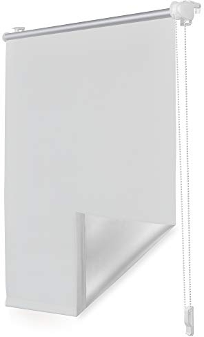 ROOMY Thermo-Rollo Klemmfix ohne Bohren Verdunkelungsrollo mit Montageschiene Hitzeschutzrollo Sichtschutz Weiß, 70 cm x 150 cm (B x L)