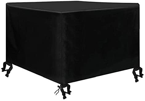 Copertura Tavolo Esterno, Multi-taglia Copertura per Mobili da Giardino, Telo Impermeabile, Telo Copritutto, Telo, Protezione per Esterni da Esterni Resistente ai Lavori Pesanti - Nero 380x235x75cm