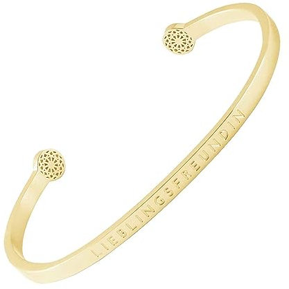 SIMPLE PLEDGE | Lieblingsfreundin Armreif | Armband Damen mit Gravur in Silber, Gold, Roségold | Perfekt als Schmuck Geschenk | Blindgravur