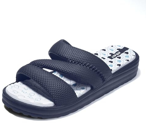 JOMIX Ciabatte Donna Estive Comode con Zeppa Ciabatte Mare Donna Ciabatte Gomma Morbida Casa Piscina Spiaggia SD2627 (K Blu, 37)