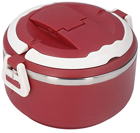 fiambrera de acero inoxidable,Cajas bento de estilo japonés, fiambrera térmica portátil, almuerzo aislado para cantimplora infantil para estudiantes y trabajadores de oficina[ROJO/201], Fiambrer
