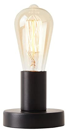 wiheajuora Vintage Tischlampe, Industrielle Schreibtischlampe Kleine Retro Nachtlicht Steampunk E27 Lampenhalter für Home Lighting Decor, Cafe Bar, Studio Antique Decor, Schwarz (ohne Lampe)