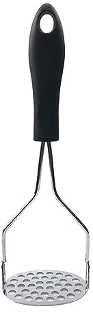 Potato Masher Heavy Duty Stainless Steel Potato Non-Stick Nylon Mesher with Hanging Handle Food Masher Cooking Tool & Kitchen Gadget for Smooth Mashed Potatoes, Jam, Vegetables and Fruits