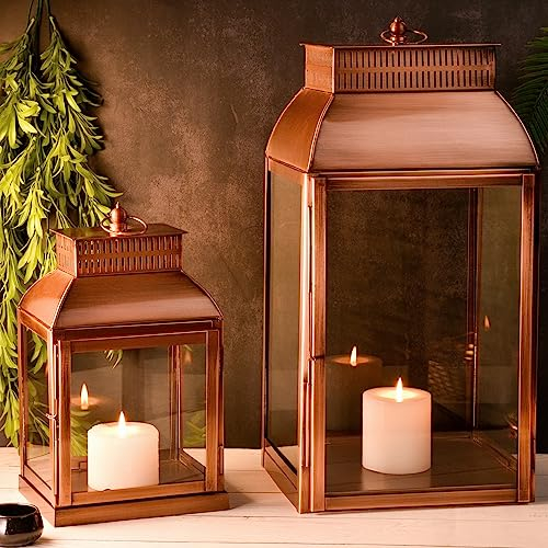 Marrakesch 2er Set Gartenlaterne Laterne 49cm & 34cm | Laternen für Draußen Smilia modern als Gartendeko